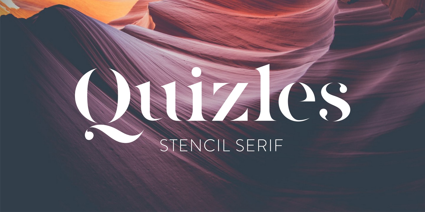 Beispiel einer Quizles Decorative-Schriftart